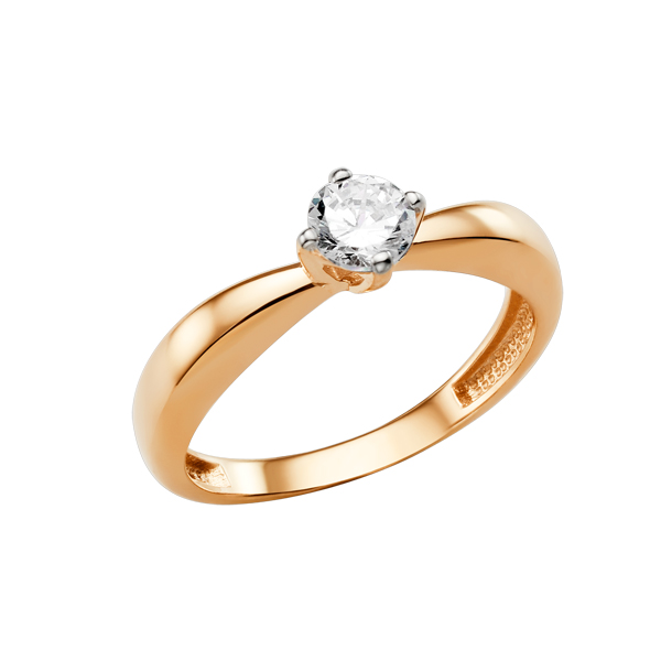 Кольцо, золото, фианит, 009811-1102